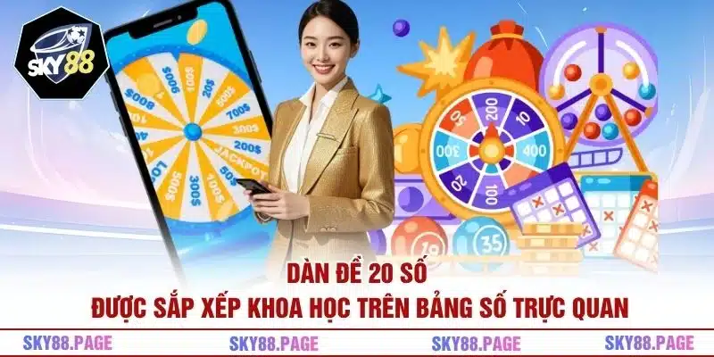 Dàn đề 20 số được sắp xếp khoa học trên bảng số trực quan
