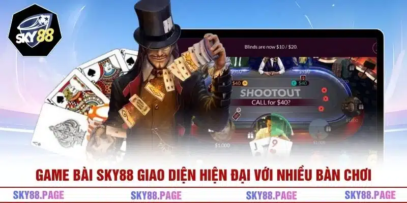 Game bài Sky88 giao diện hiện đại với nhiều bàn chơi