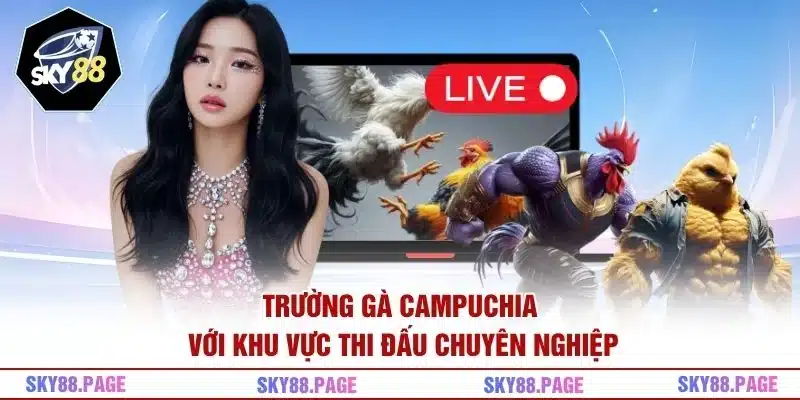 Trường gà Campuchia với khu vực thi đấu chuyên nghiệp